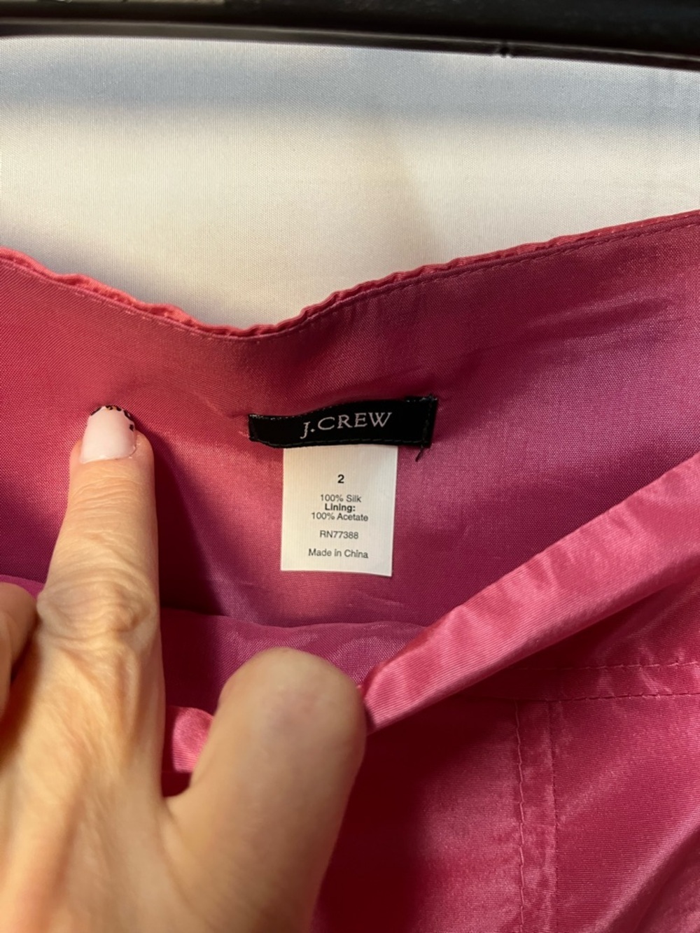 J. Crew 100% Silk Pink A-Line Inverted Box Pleat Skirt Y2K Release (rack) - Picture 4 of 5
